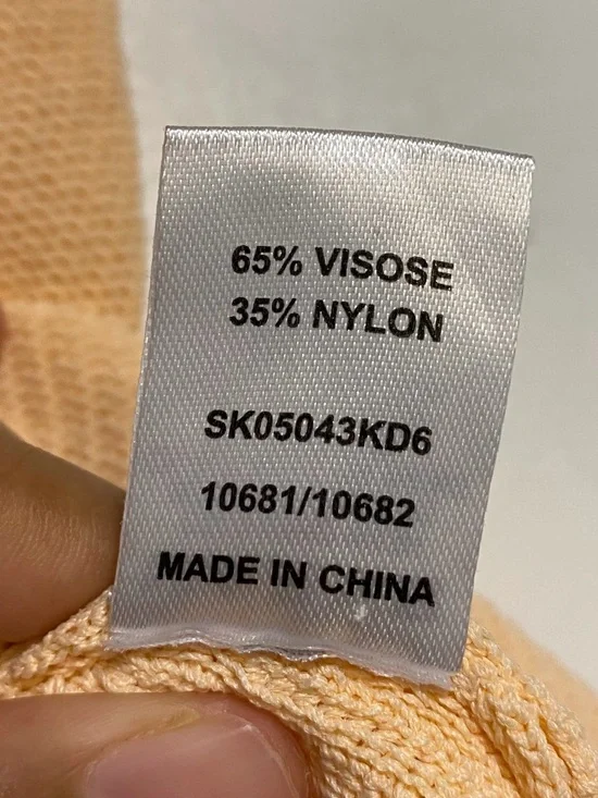 Meshki Peach Knit Mini Skirt Size M A-Line Stretch - Picture 9 of 9